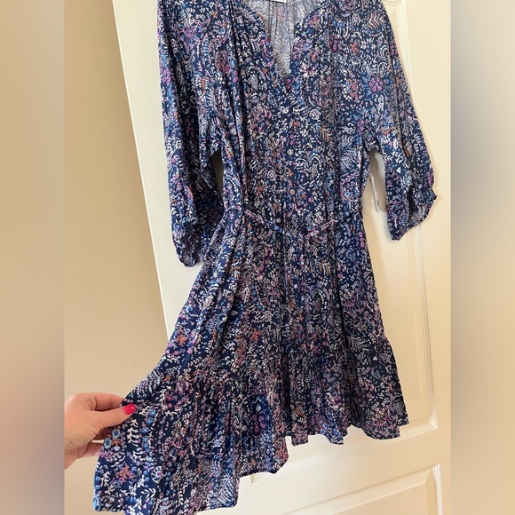 Sonoma Blue & Violet Floral Midi Dress Women’s Size 1X - Picture 4 of 16